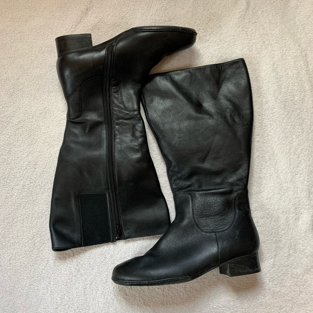 Tall Black Leather Boots